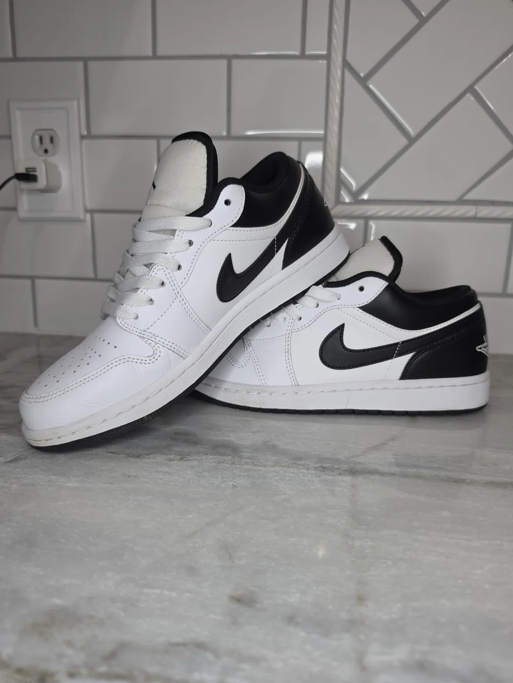 Nike Air Jordan 1 Low White Black Panda Mens Size 8